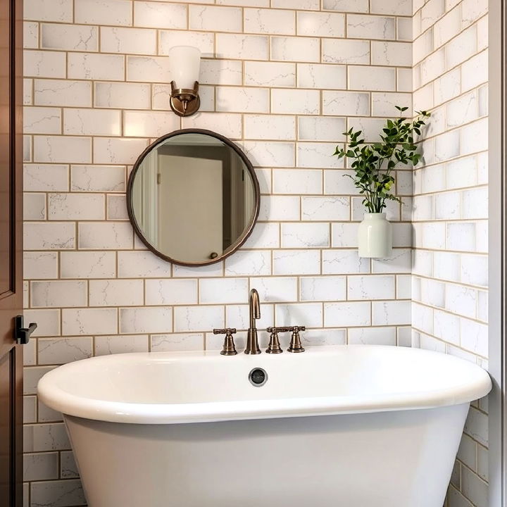 charming vintage subway tiles for bathroom