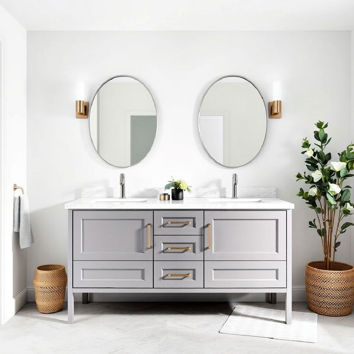 chic and minimalist grey vanity