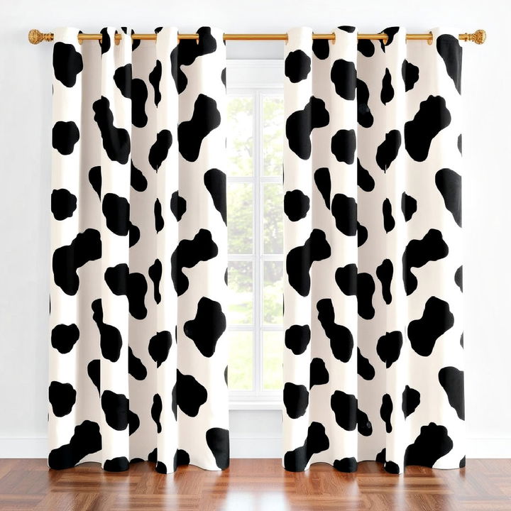 chic cow print curtains