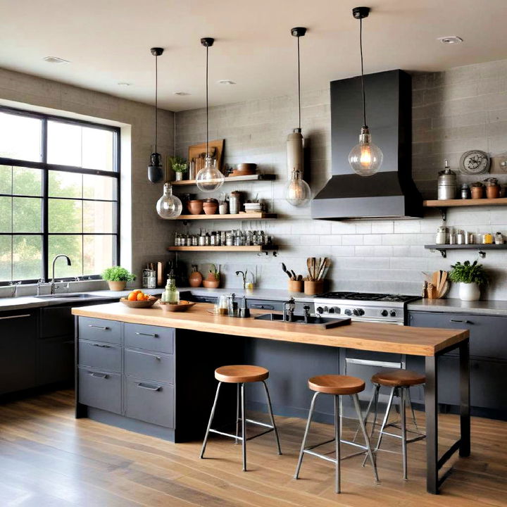 chic industrial style modern kitchen