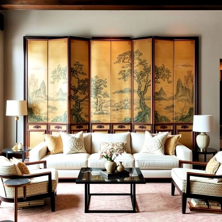 chinese inspired folding screen