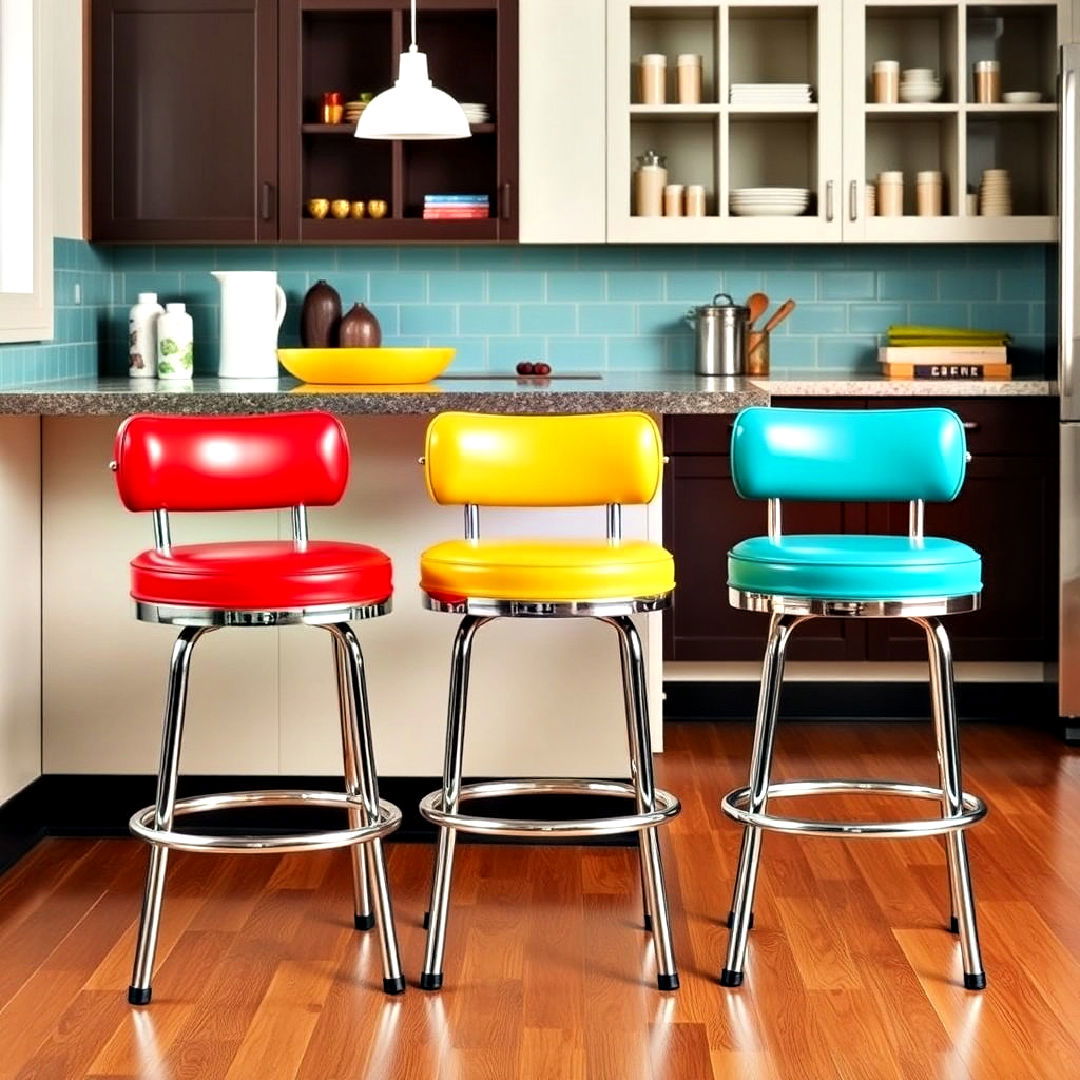 chrome and vinyl bar stools