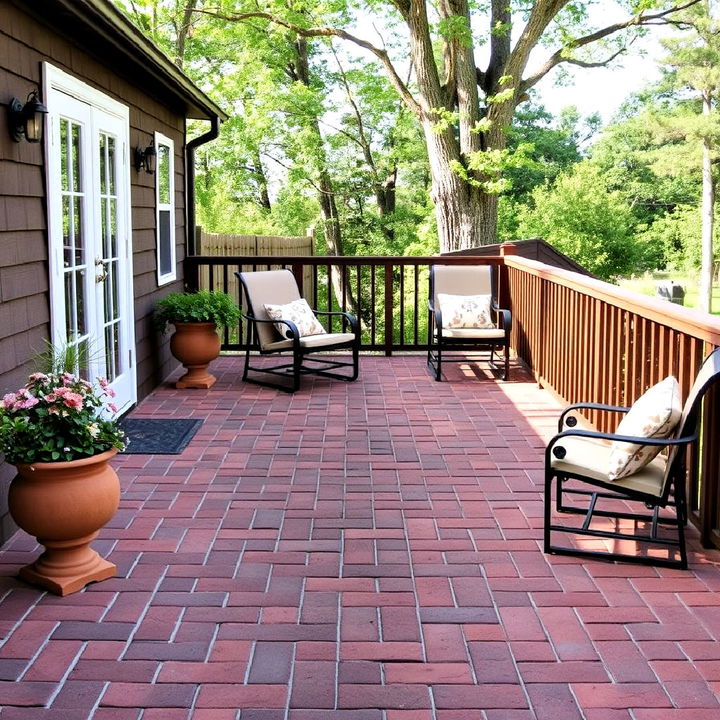 classic and durable brick paver deck floor