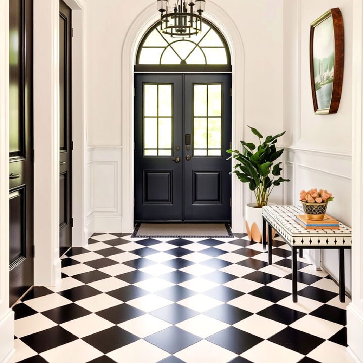 classic black and white checkerboard floor