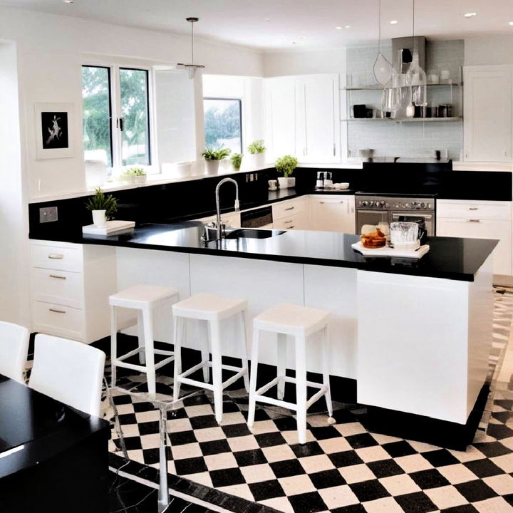 classic black and white kitchen