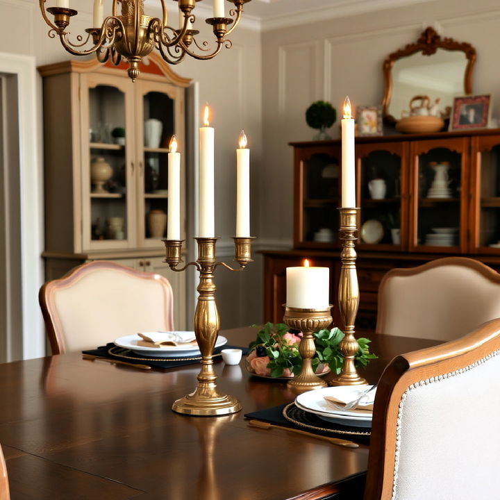 classic candle holders for dining room