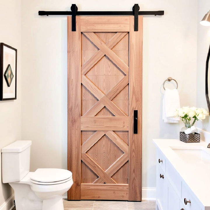 classic diamond patterned sliding barn door