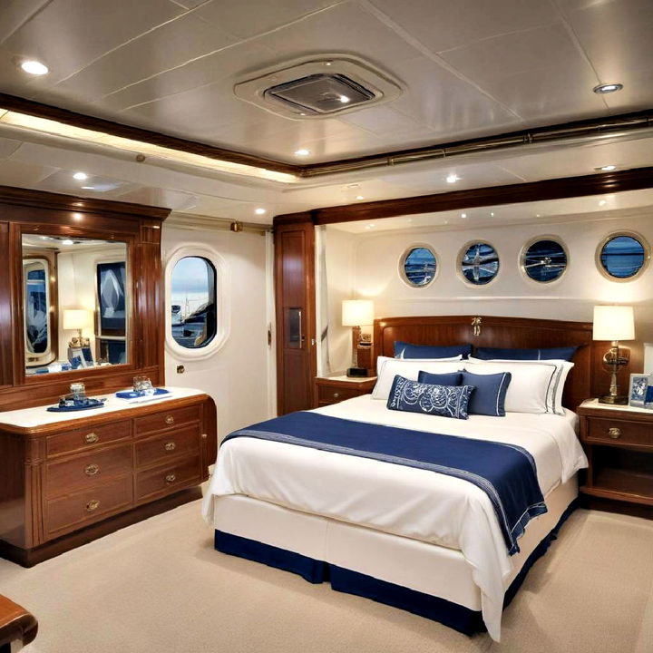 classic nautical themed yacht bedroom decor