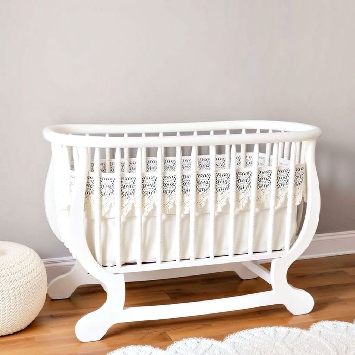 classic white bassinet with lace detailing