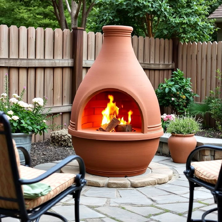 clay pot bell shaped fireplace