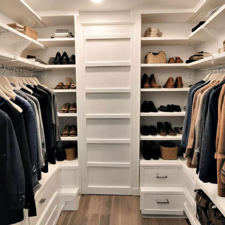 closet wall hidden door for smaller spaces