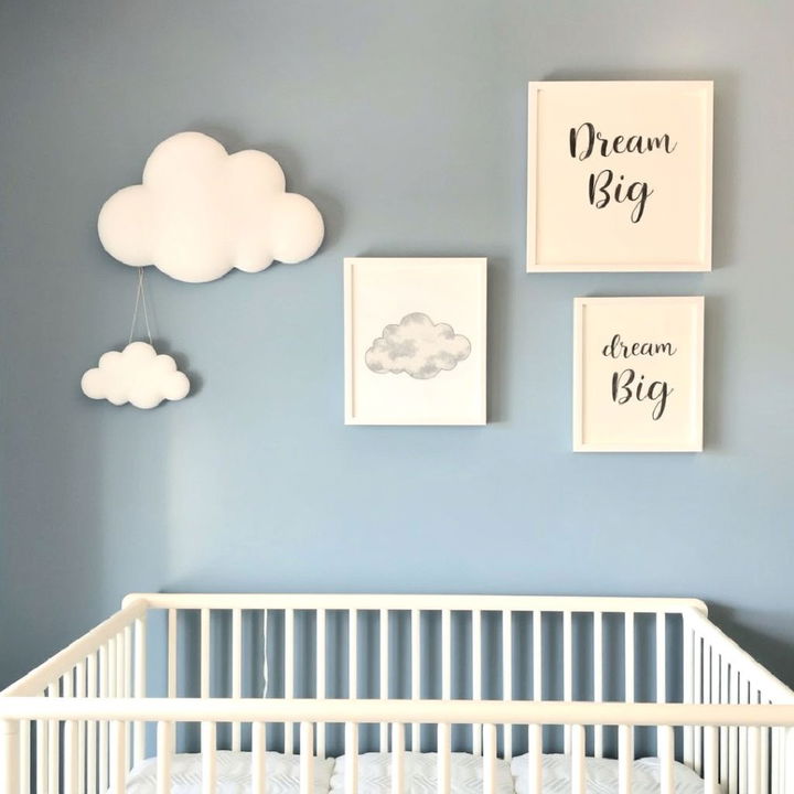 cloud themed nursery wall art