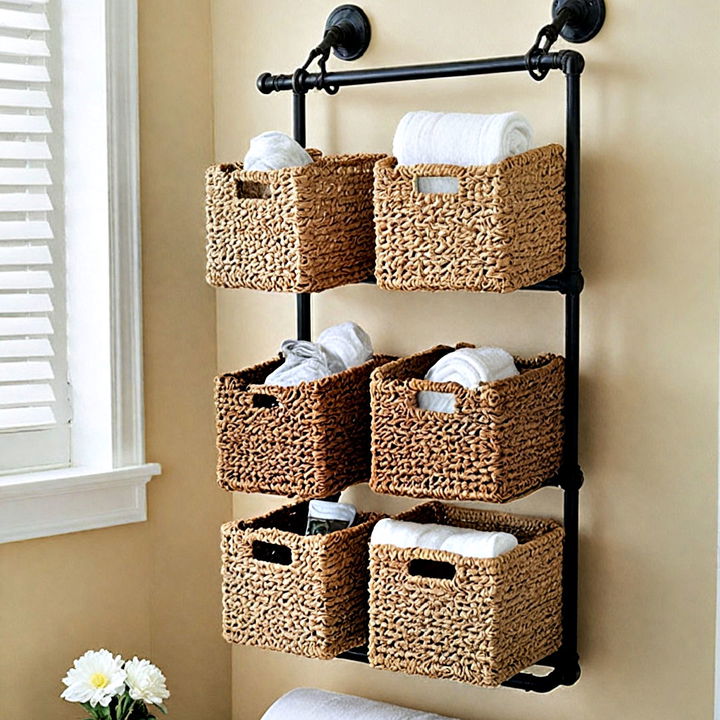 clutter free wall mounted baskets storage solutions