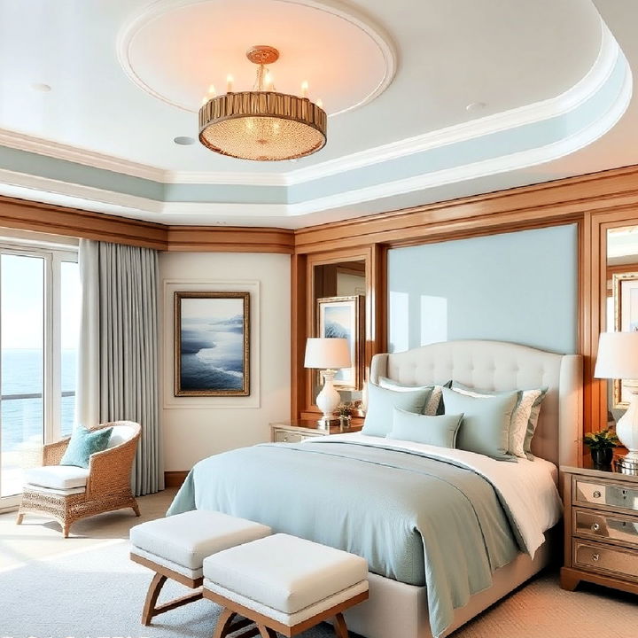 coastal color palette for a yacht bedroom