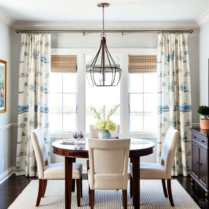 coastal theme curtains for dining room