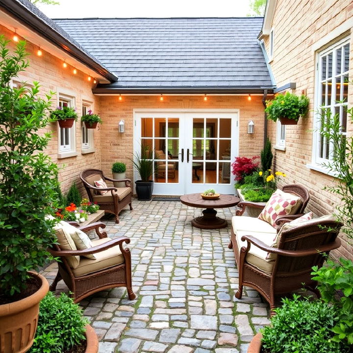 cobblestone patio floor