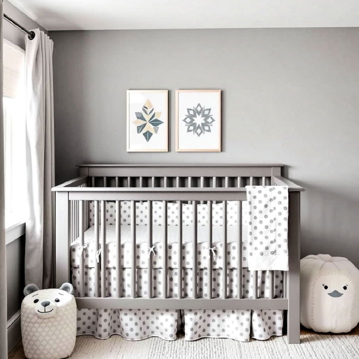 cohesive grey polka dot bedding