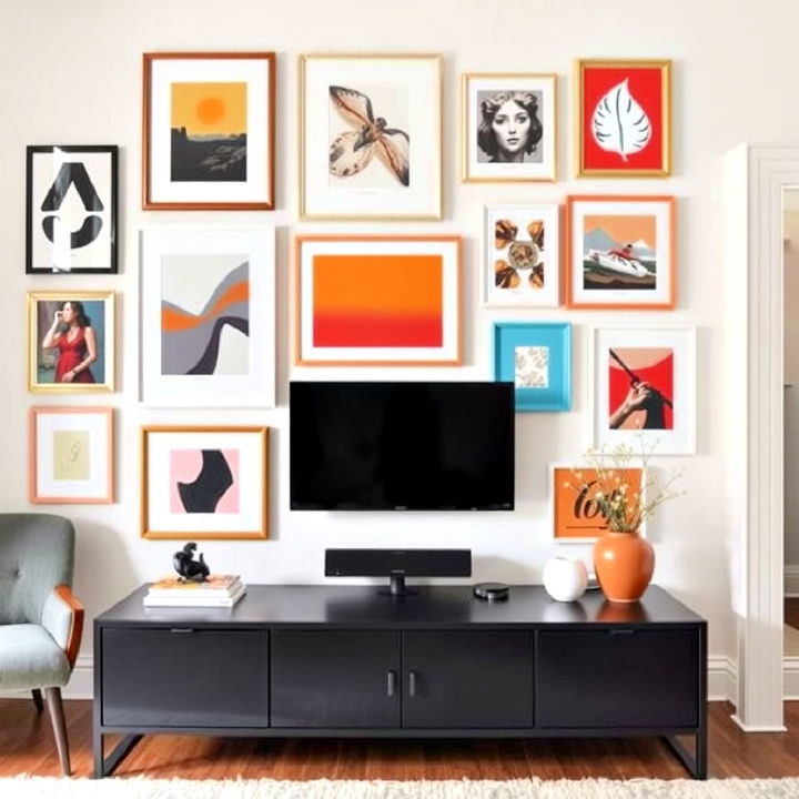 color blocked striking gallery wall