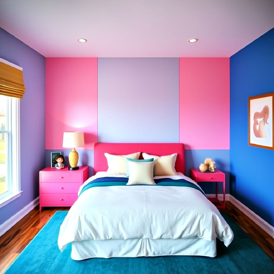 color blocking bedroom design