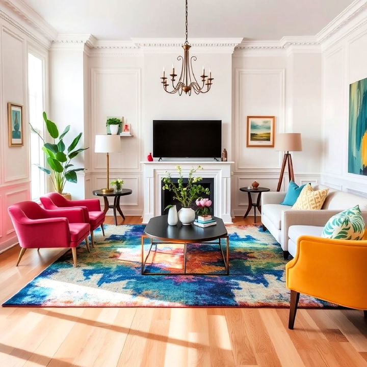 color infused flooring for living room