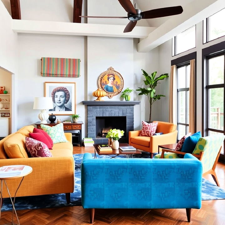 colorful eclectic furniture combinations