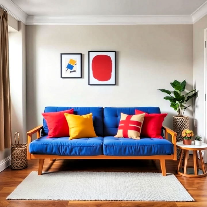 colorful futon to brighten the room