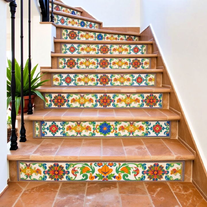 colorful stair tile patterns