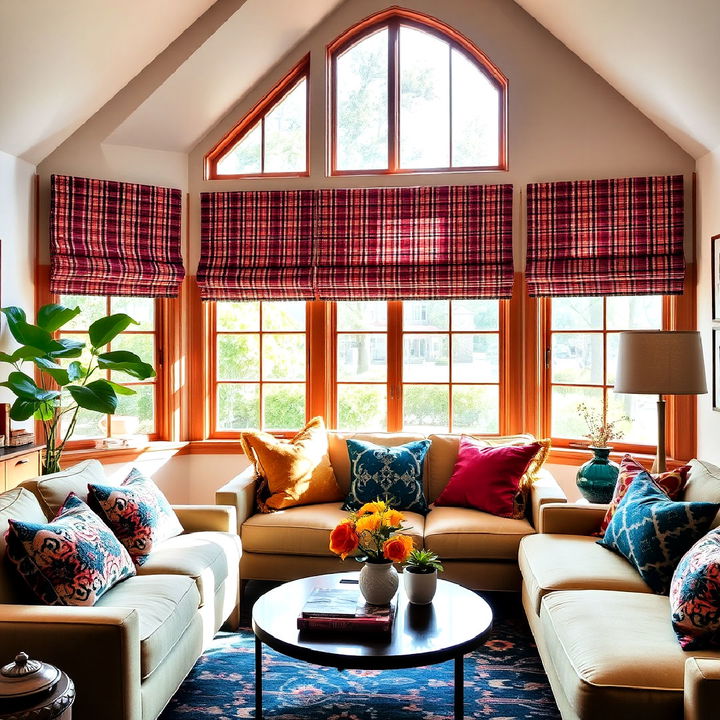 colorful window treatments for living room