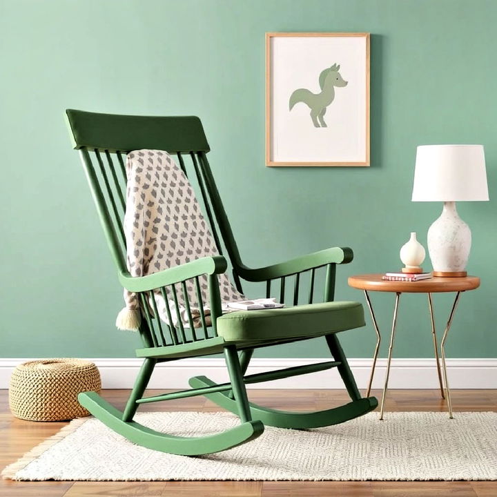 comfy and stylish velvet green rocking chair