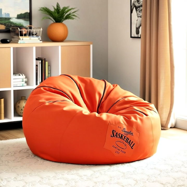 comfy basketball shaped bean bag chair