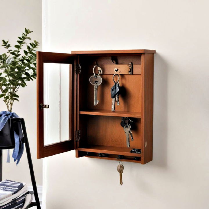 compact key cabinet for entryways