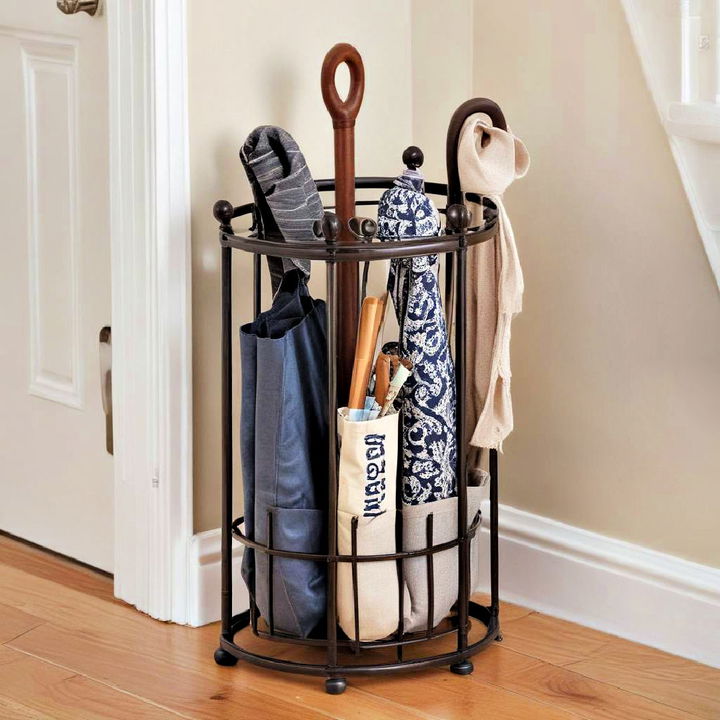 compact umbrella stand for entryway