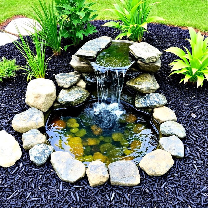 complement water features with dark mulch