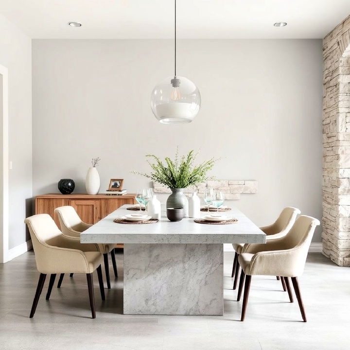 concrete dining table for a rugged feel