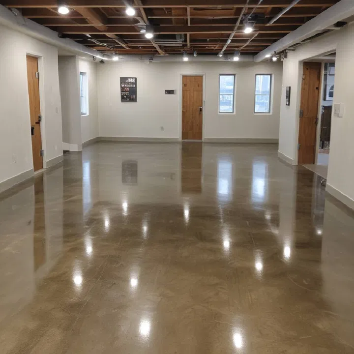 concrete floor stain with gloss sealer