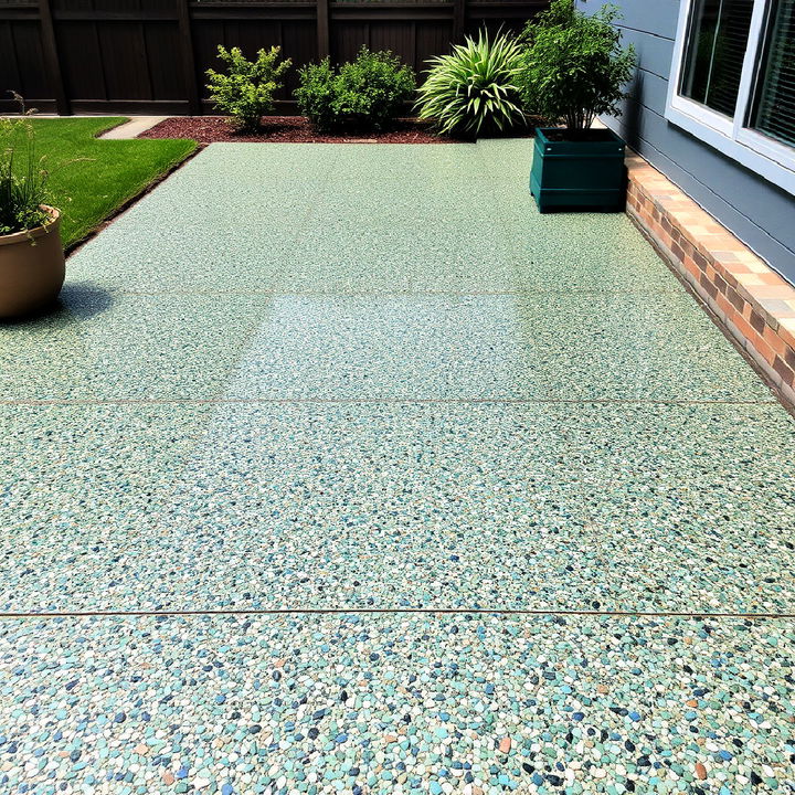 concrete floor with recycled glass aggregate