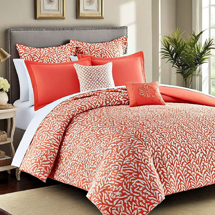 coral bedding for bedroom