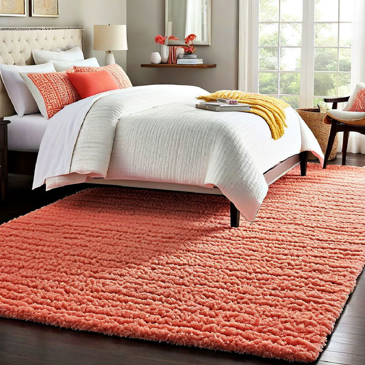 coral rug for bedroom