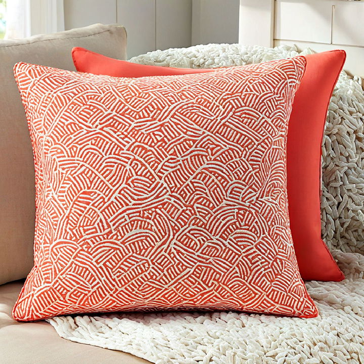 coral throw pillows for bedroom