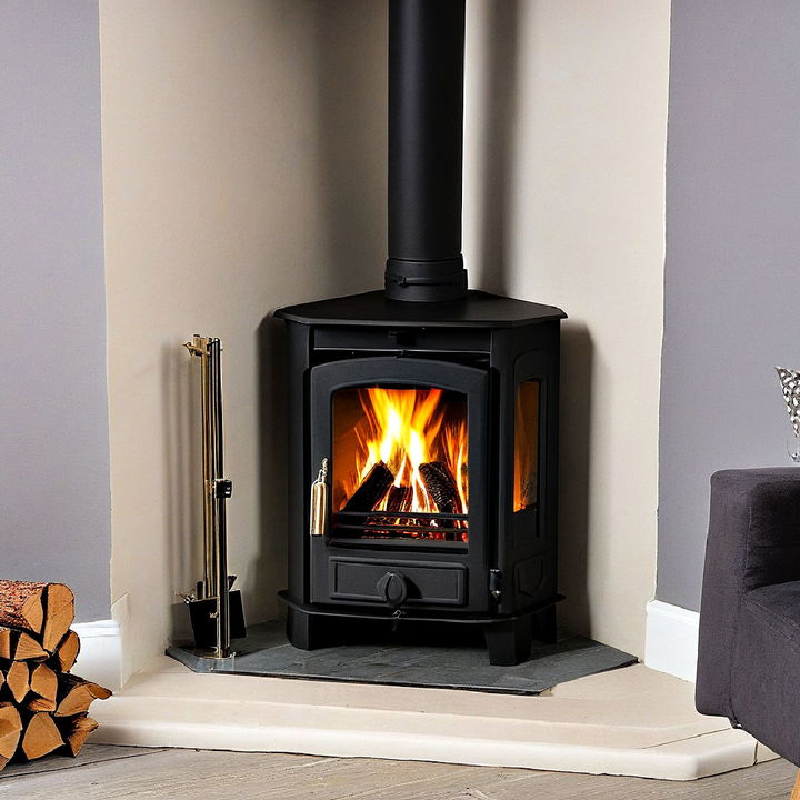 corner log burner to add warmth