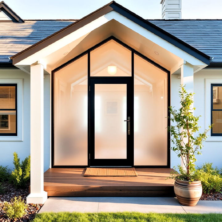 cottage exterior glass front entry