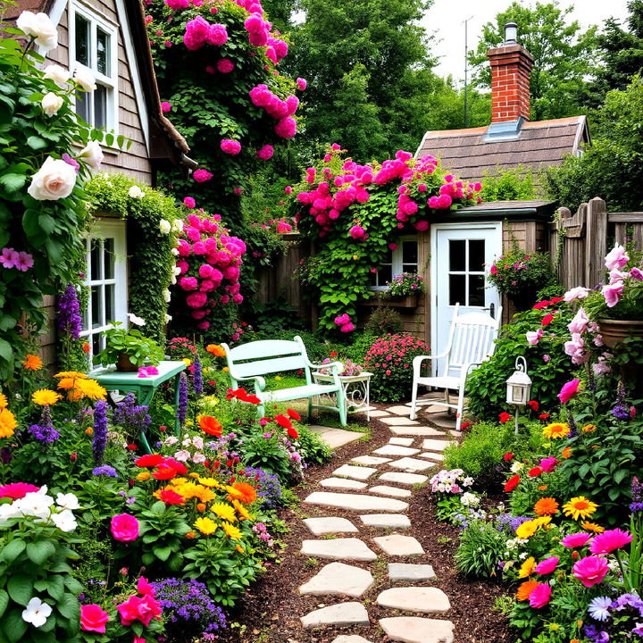 cottage garden style landscape