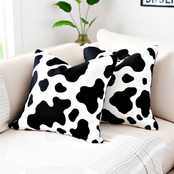 cow print throw pillows