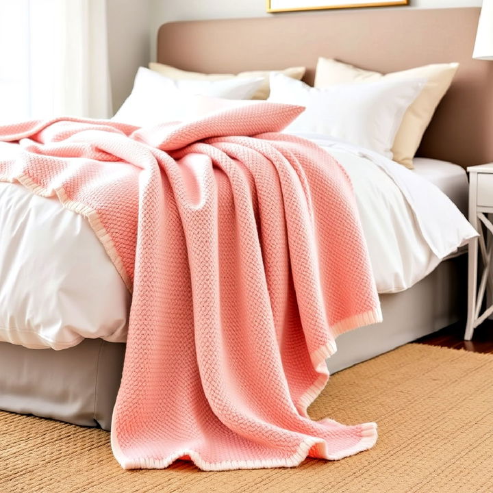 cozy and comfy blush pink throw blanket