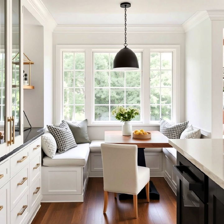 cozy breakfast nook with built in benches