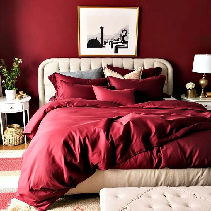 cozy burgundy bedding highlights