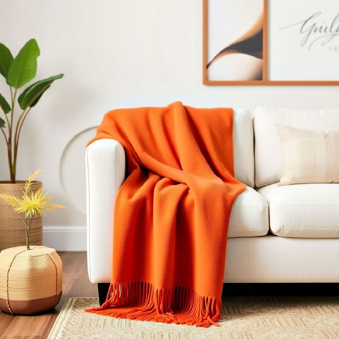cozy burnt orange throw blanket
