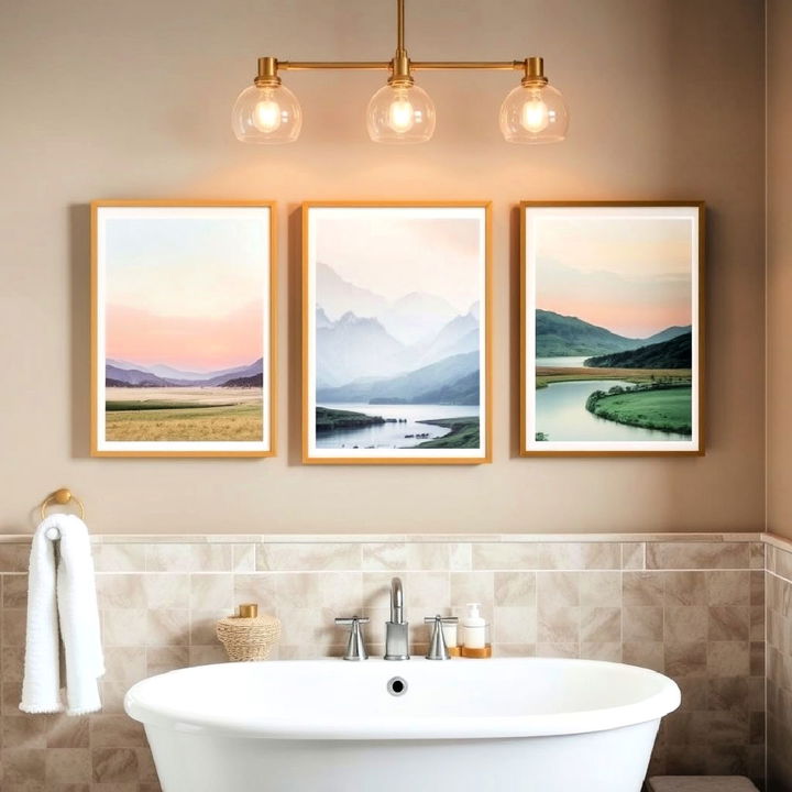 cozy hang artwork for bathroom