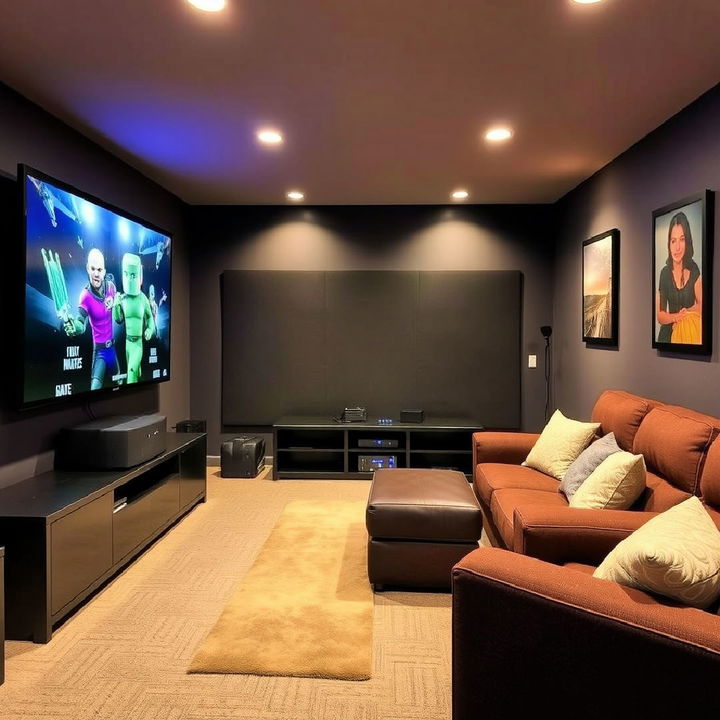 cozy home theater corner