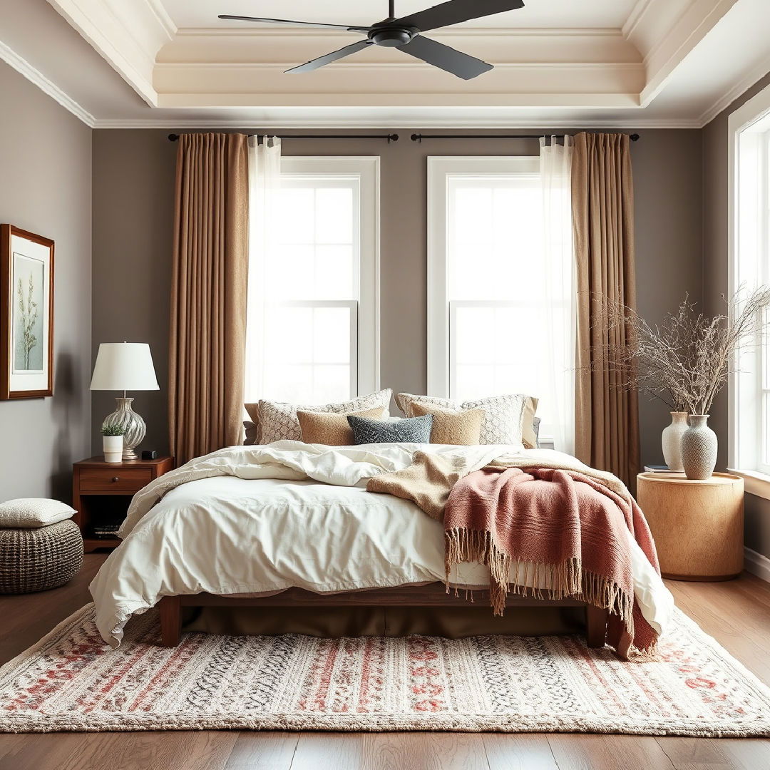 cozy layered textiles